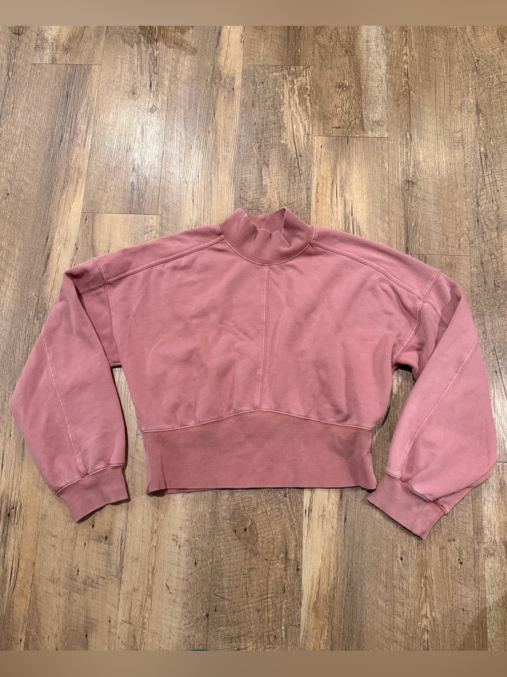 Anthropologie Daily Practice Mock Neck Sweatshirt in Dusty Rose Open Back XL